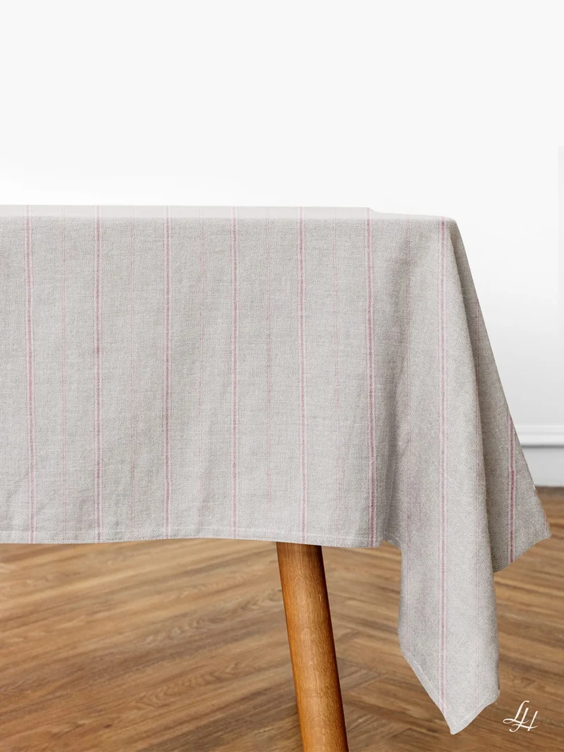 Leinen Tischdecke Querstreifen