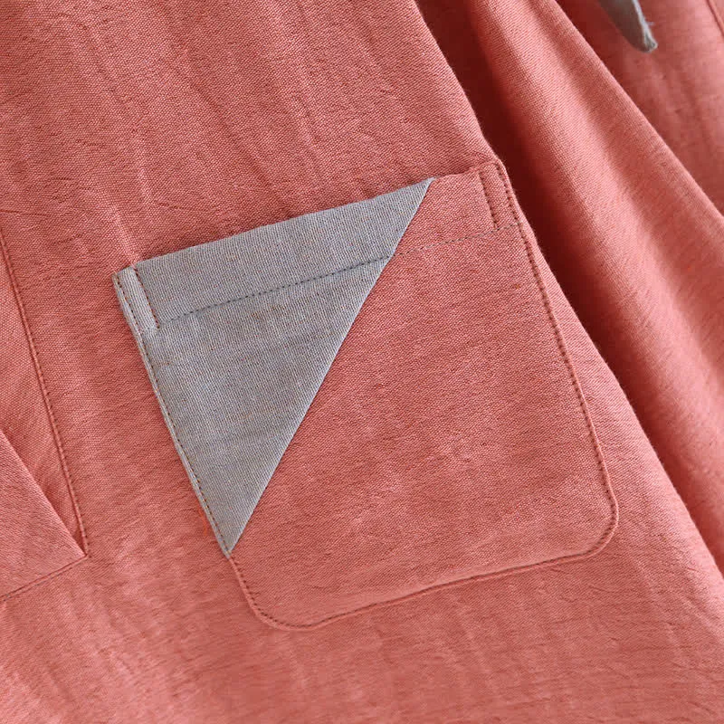 Doppellagiges Pyjama-Set aus Baumwollgaze mit Farbblockdesign