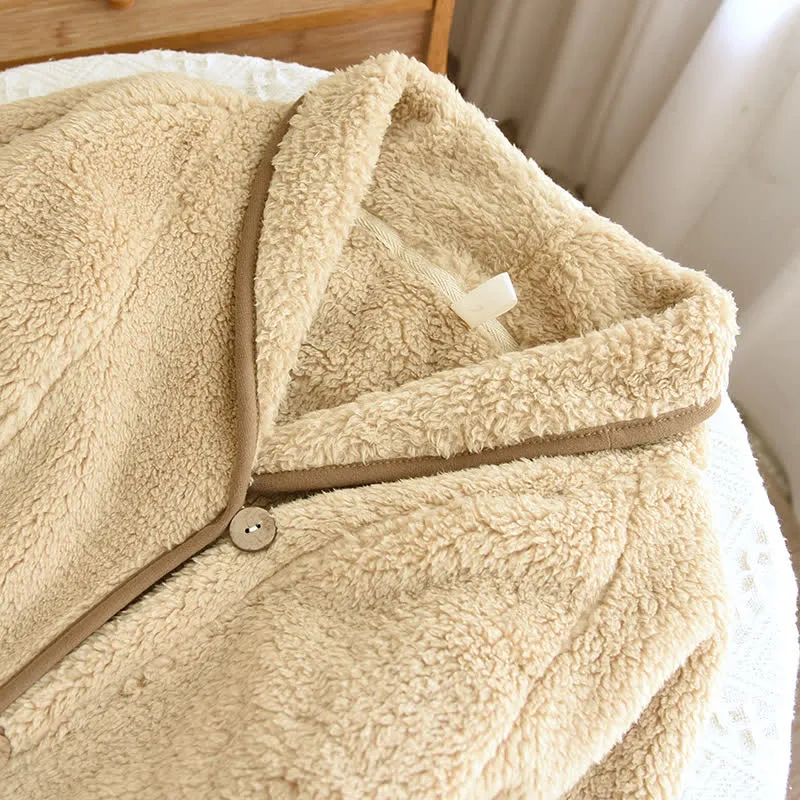 Einfaches, einfarbiges Fleece-Pyjama-Set für Paare
