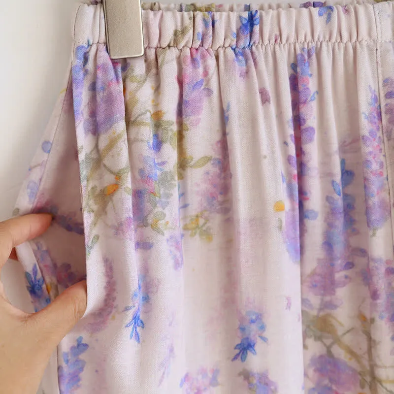 Ländliches Wisteria-Pyjama-Set aus Bambusfaser