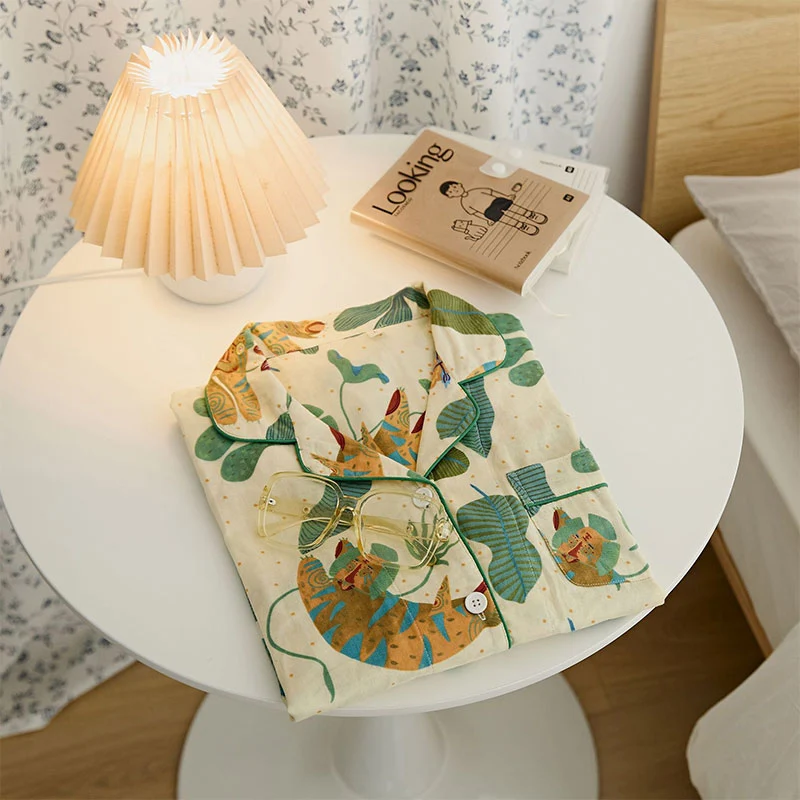 Süßes Tiger-Pflanzen-Loungewear-Set