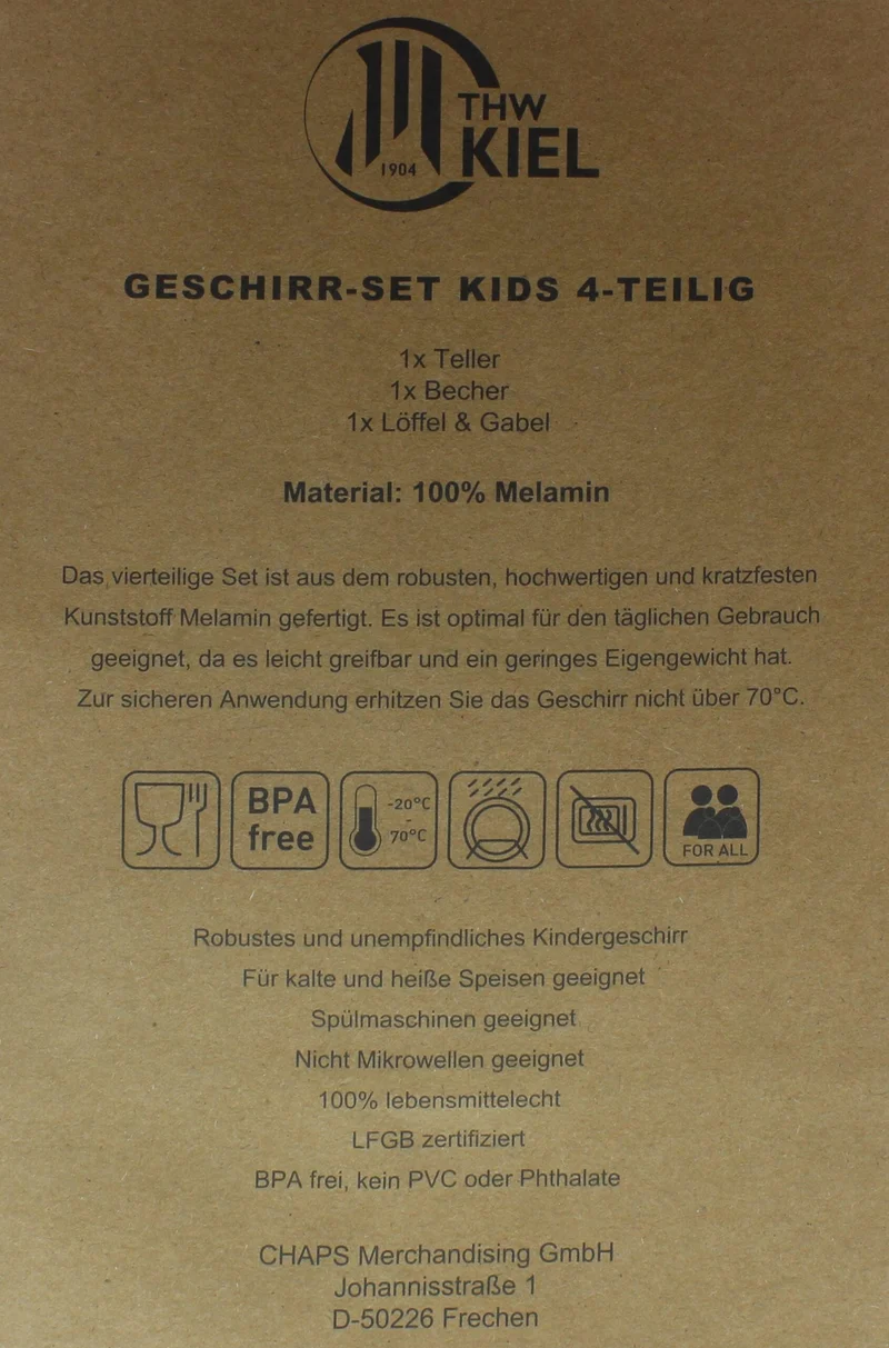 Geschirr-Set Kids 4-teilig weiß-schwarz