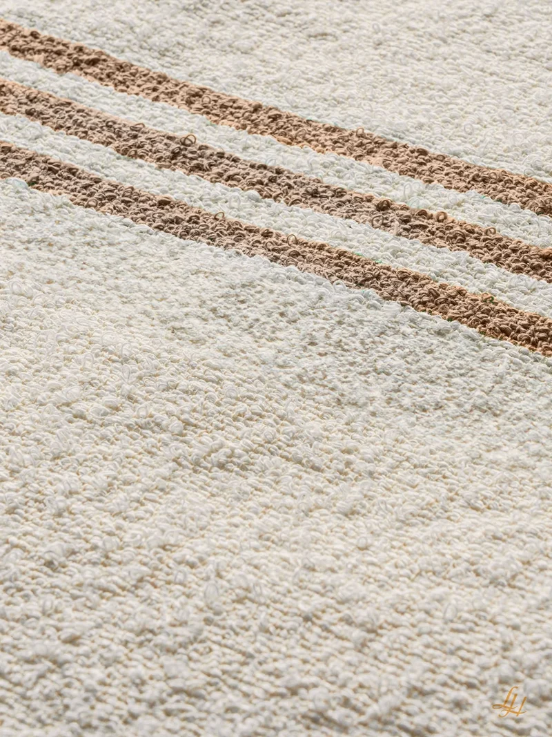 Badetuch aus Leinenfrotté-Cremeweiß mit Farbstreifen