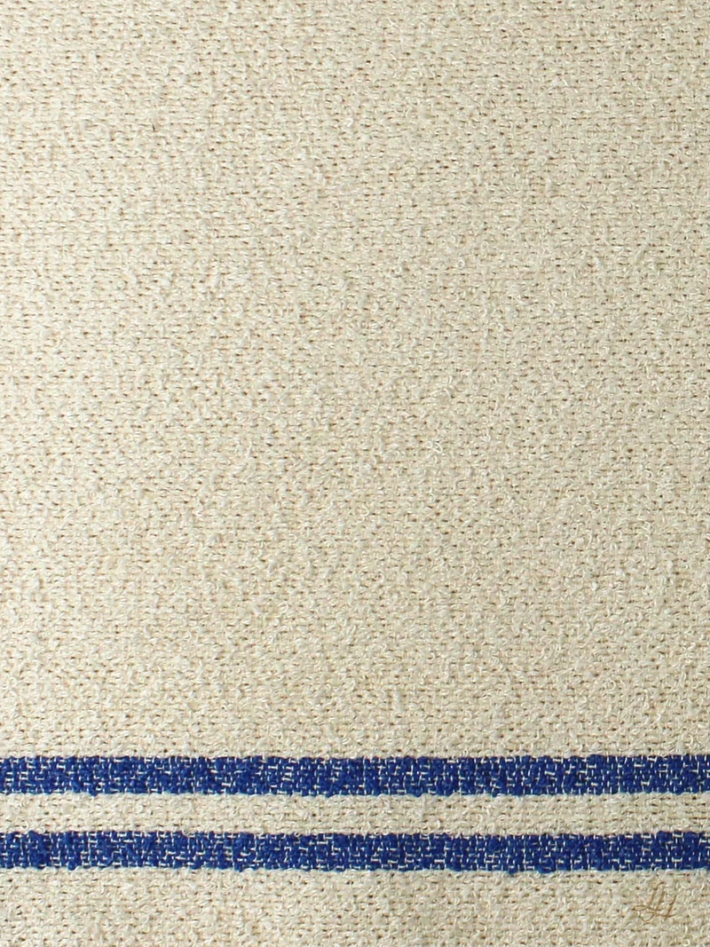 Gästehandtuch aus Leinenfrotté-Cremeweiß mit Farbstreifen
