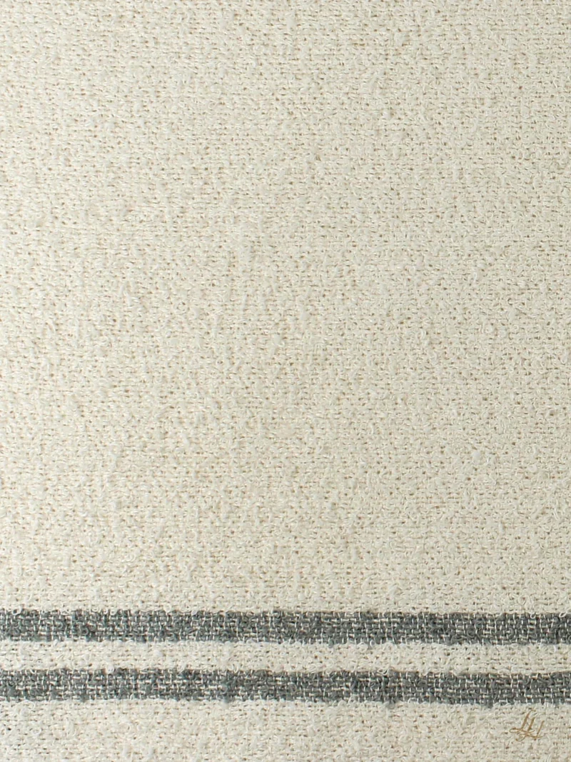Gästehandtuch aus Leinenfrotté-Cremeweiß mit Farbstreifen