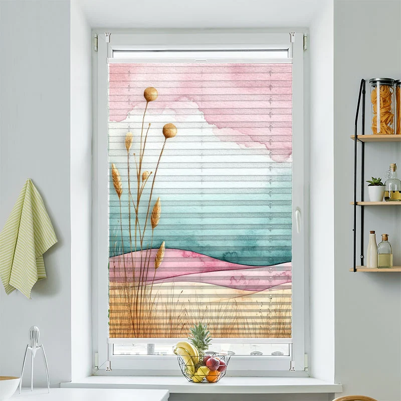 Plissee Motiv Abstrakte Aquarell Landschaft