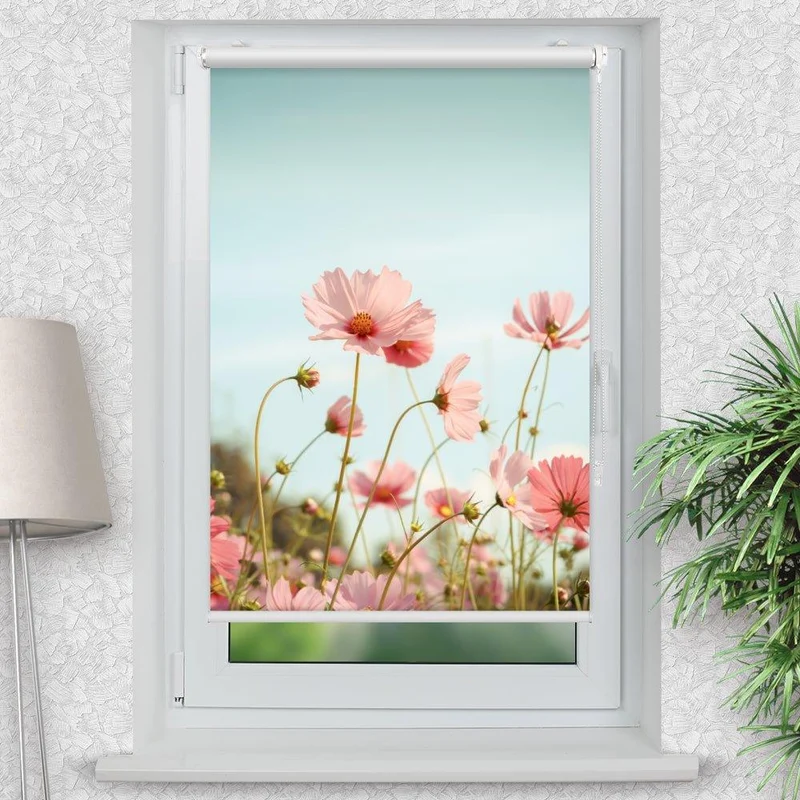 Klemmfix Rollo "Blumenwiese" | Motiv-Klemmrollo