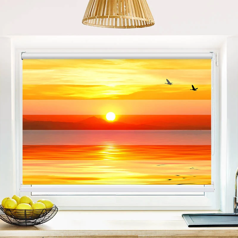 Klemmfix Doppelrollo "Sonnenuntergang Meer" | Klemm Doppelrollo