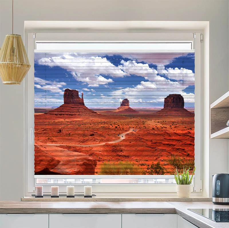 Wabenplissee Motiv "Monument Valley"