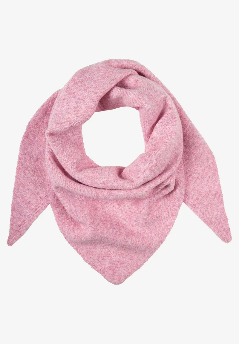 Knitted Triangle Scarf, milky rose