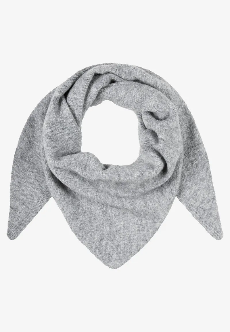 Knitted Triangle Scarf, silvergrey melange