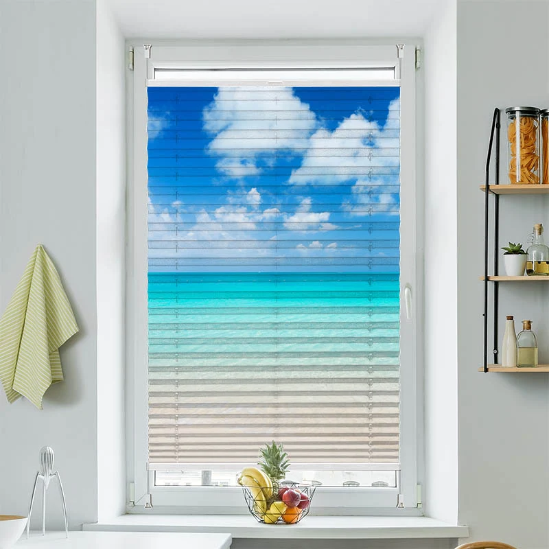 Wabenplissee Motiv "Meer Blauer Himmel"