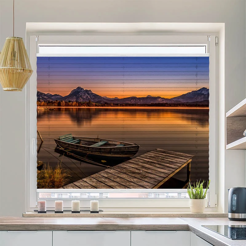 Wabenplissee Motiv "Abendstimmung am Hopfensee"