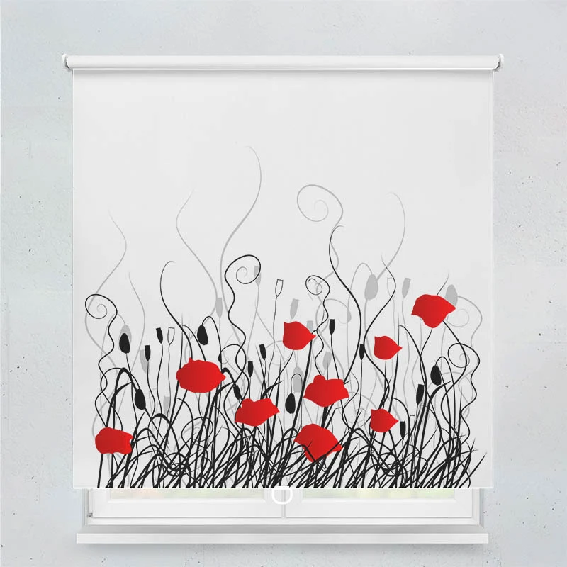 Springrollo Motiv "Mohnblumen Grafik"