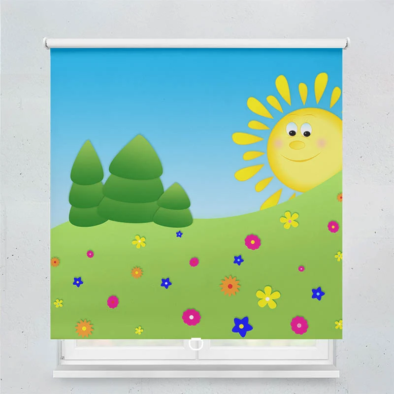 Springrollo Motiv "Sonne und Wiese"