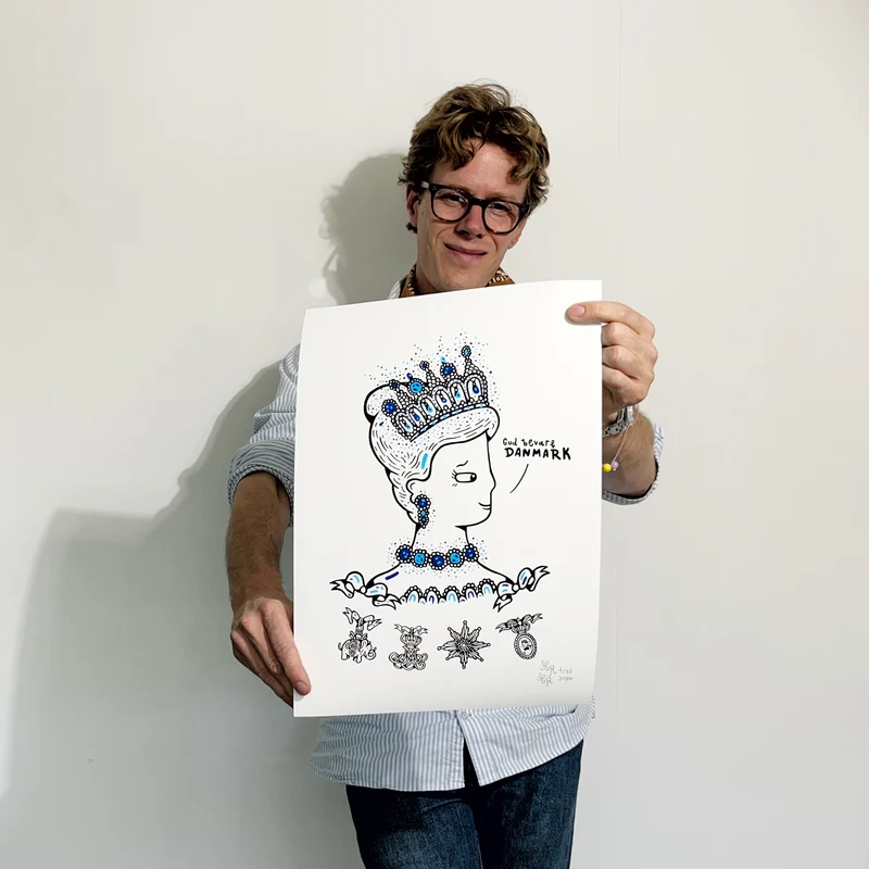 Populær! Gud bevare Danmark 🇩🇰 - A3 størrelse