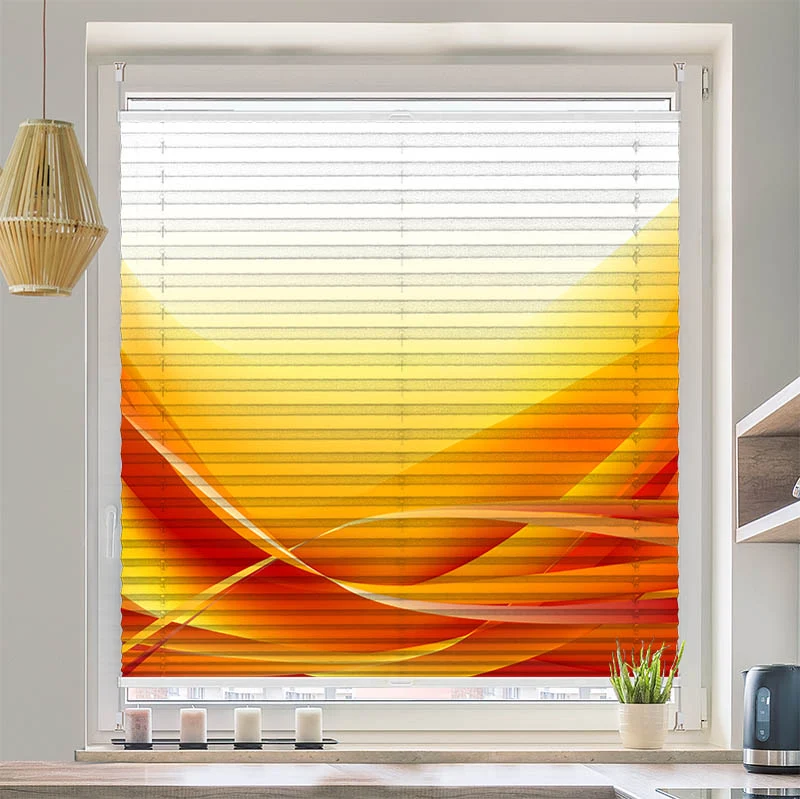 Wabenplissee Motiv "Abstrakte Wellen Orange"