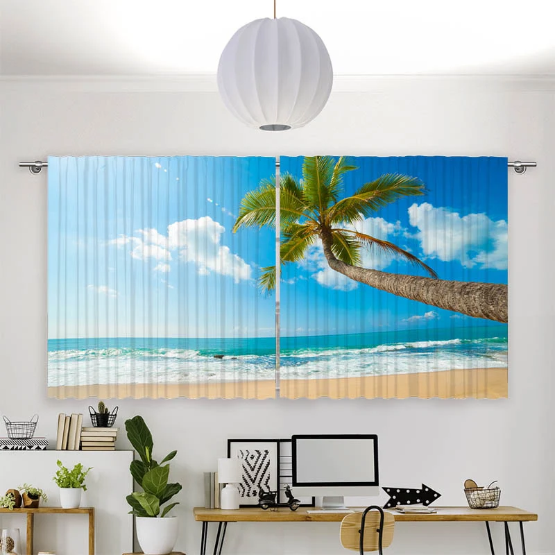 Vorhang Motiv "Palme Meer"