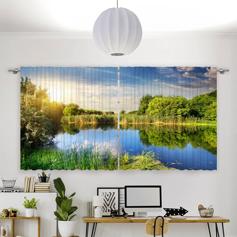 Vorhang Motiv "Idyllischer Waldsee"