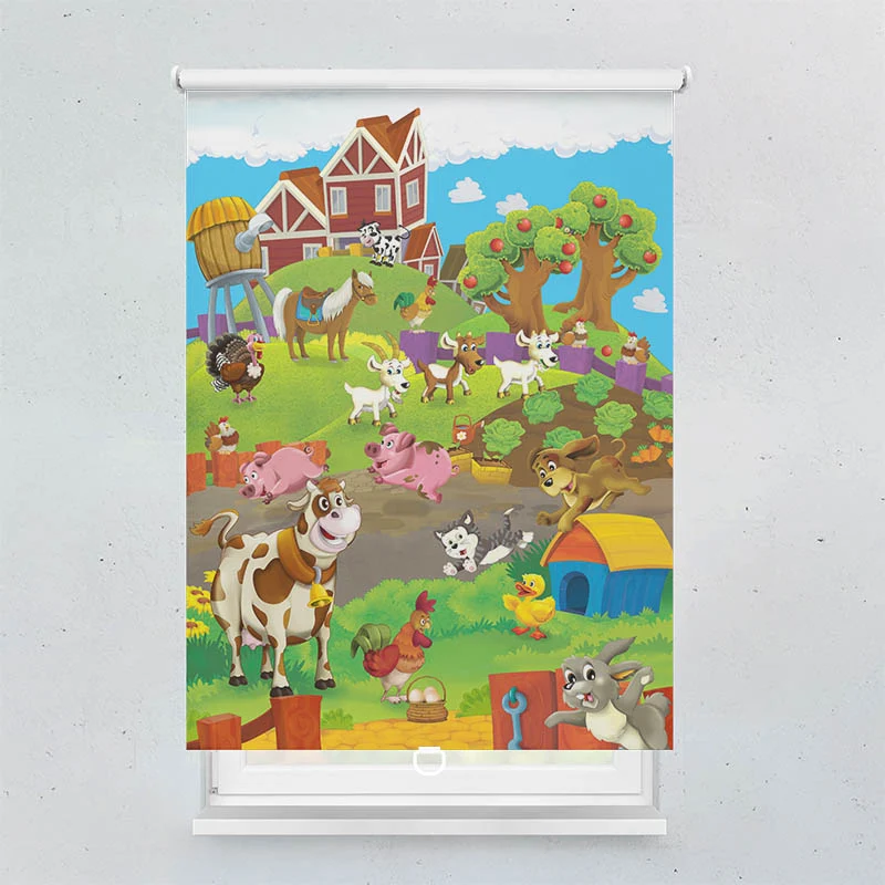 Springrollo Motiv "Bauernhof Tiere"