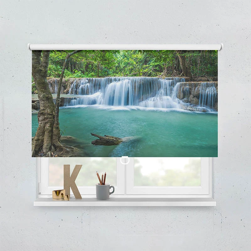 Springrollo Motiv "Wasserfall im Wald"