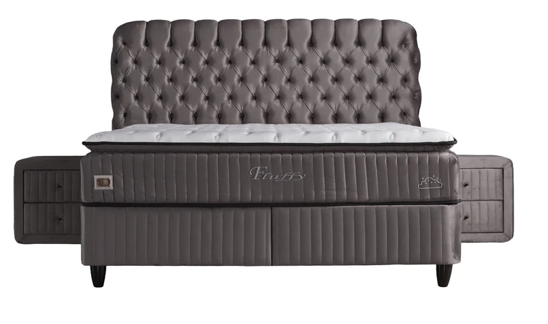 BSS FLUFFY Boxspringbett Set| Matratze H3 | Box und Kopfteil