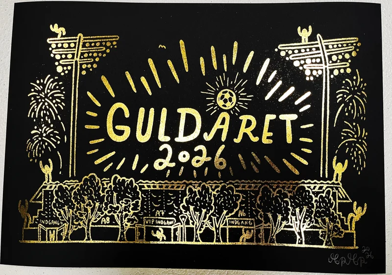 Populær! 🏆Guldåret 2026🏆 A3 størrelse