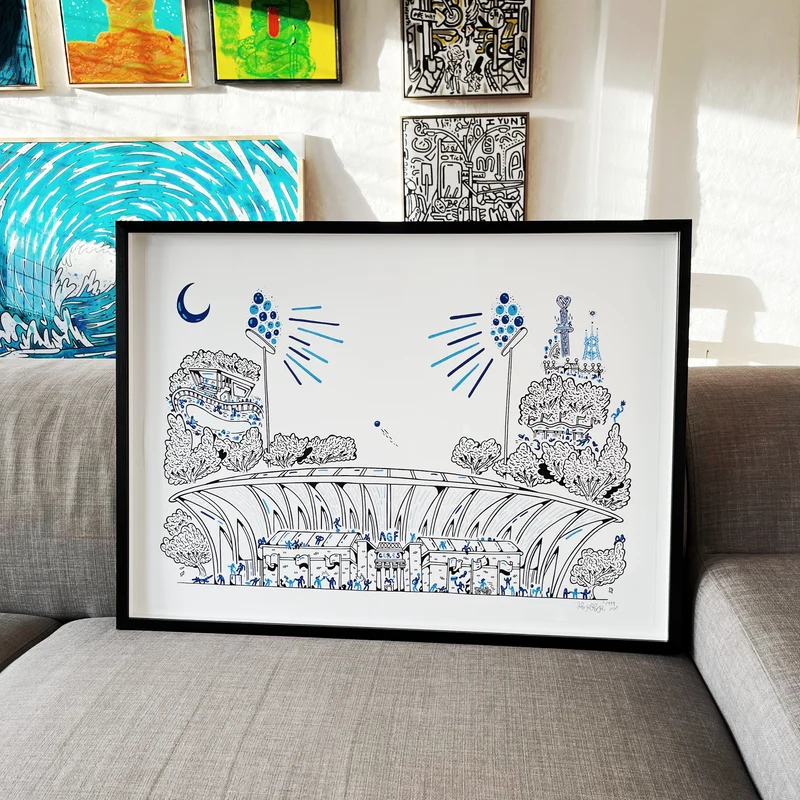 Allerede en bestseller - Over 190 stk. solgt! Aarhus Stadion - 50x70 cm ⚽️