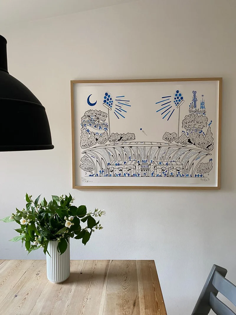 Allerede en bestseller - Over 190 stk. solgt! Aarhus Stadion - 50x70 cm ⚽️