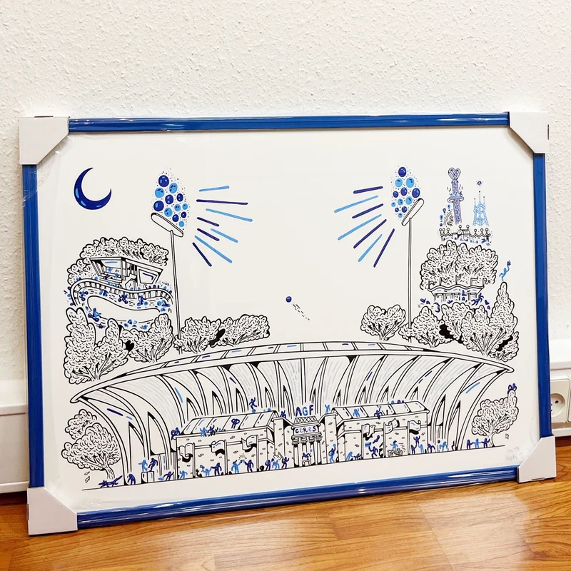 Allerede en bestseller - Over 190 stk. solgt! Aarhus Stadion - 50x70 cm ⚽️