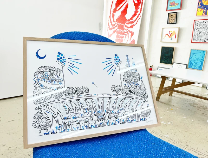 Allerede en bestseller - Over 190 stk. solgt! Aarhus Stadion - 50x70 cm ⚽️