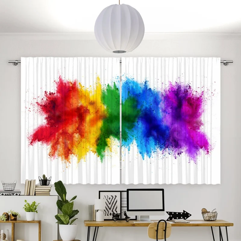 Vorhang Motiv "Regenbogen Farbexplosion"