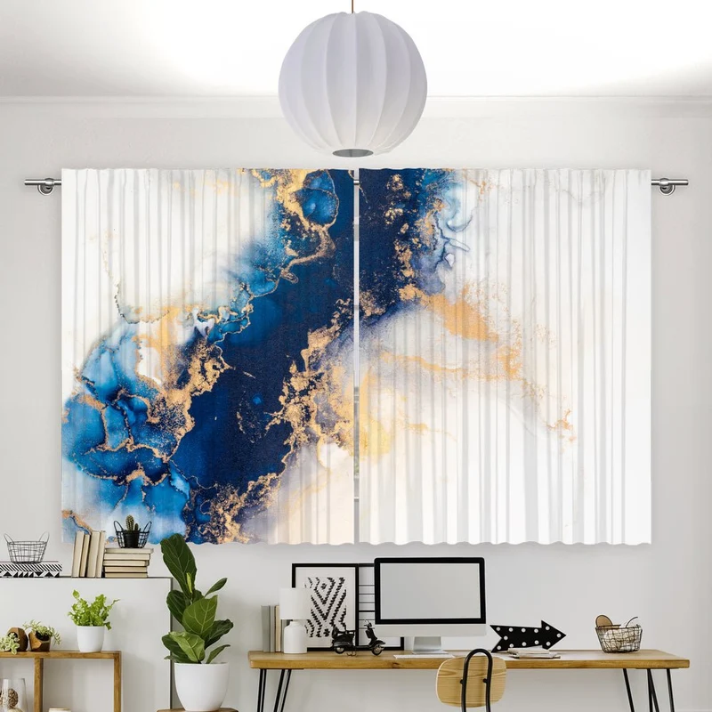 Vorhang Motiv "Abstrakte Kunst Marmortinte"
