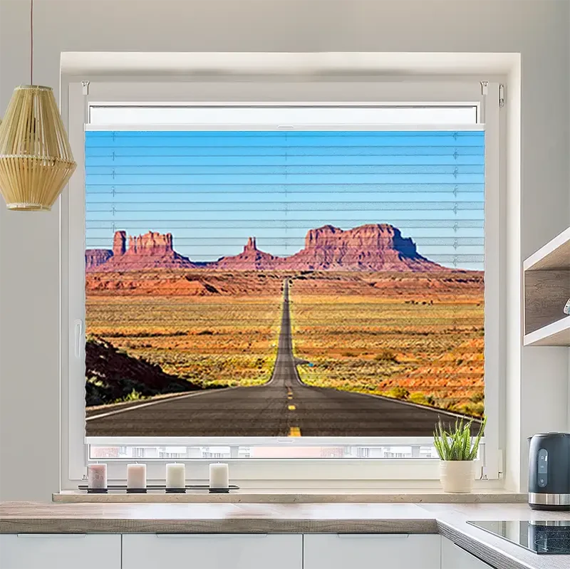 Wabenplissee Motiv "Route 66 Monument Valley"