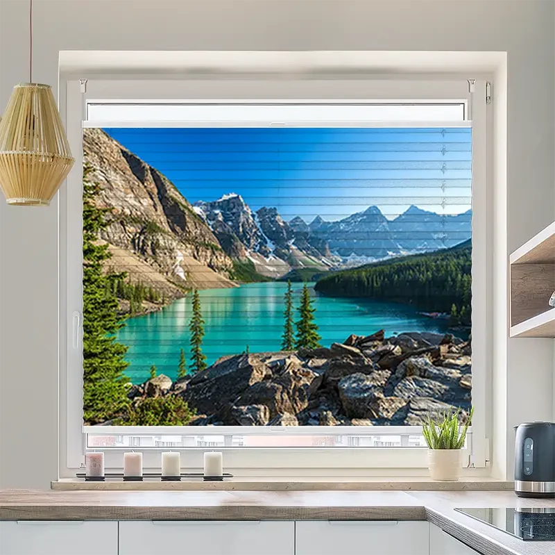 Wabenplissee Motiv "Rocky Mountains Canada"