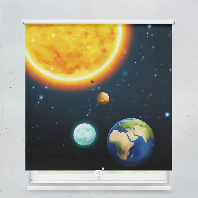 Springrollo Motiv "Sonne und Planeten"