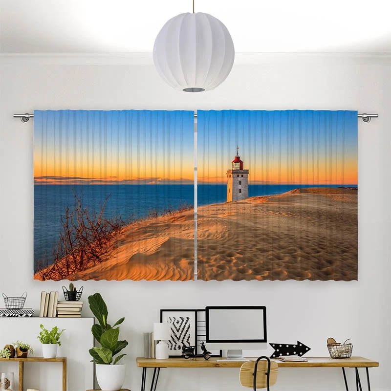 Vorhang Motiv "Leuchtturm Meer"