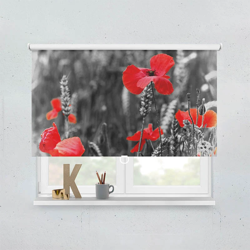 Springrollo Motiv "Mohnblumen"