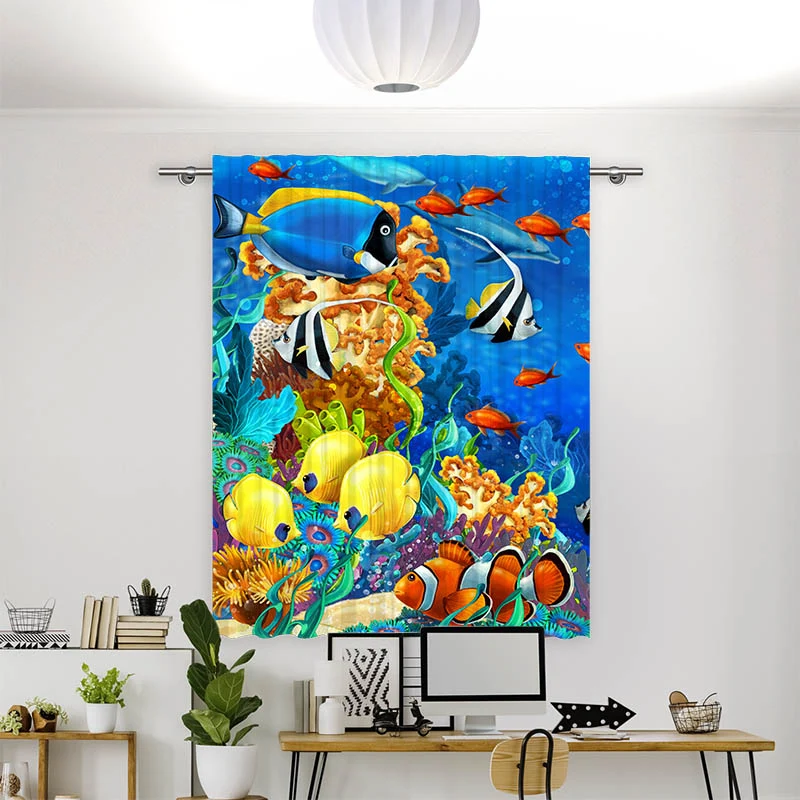 Vorhang Motiv "Fische Comic"