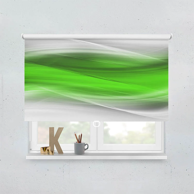 Springrollo Motiv "Wellen Gruen Grau"