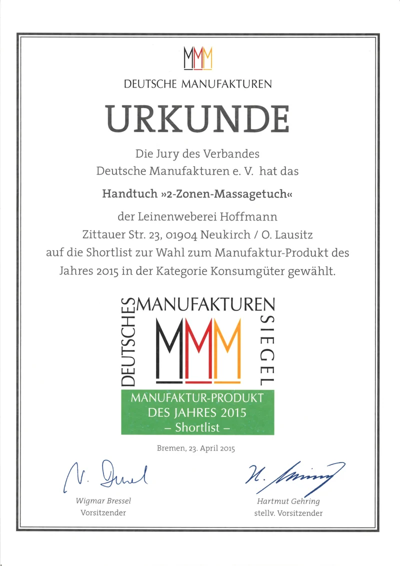 2-Zonen-Massagetuch aus Leinenfrotté Moosgrün