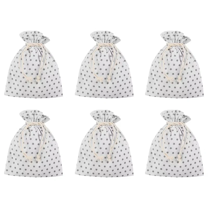 PACK-A-BAG Geschenke-Säckchen Sterne 6er-Set