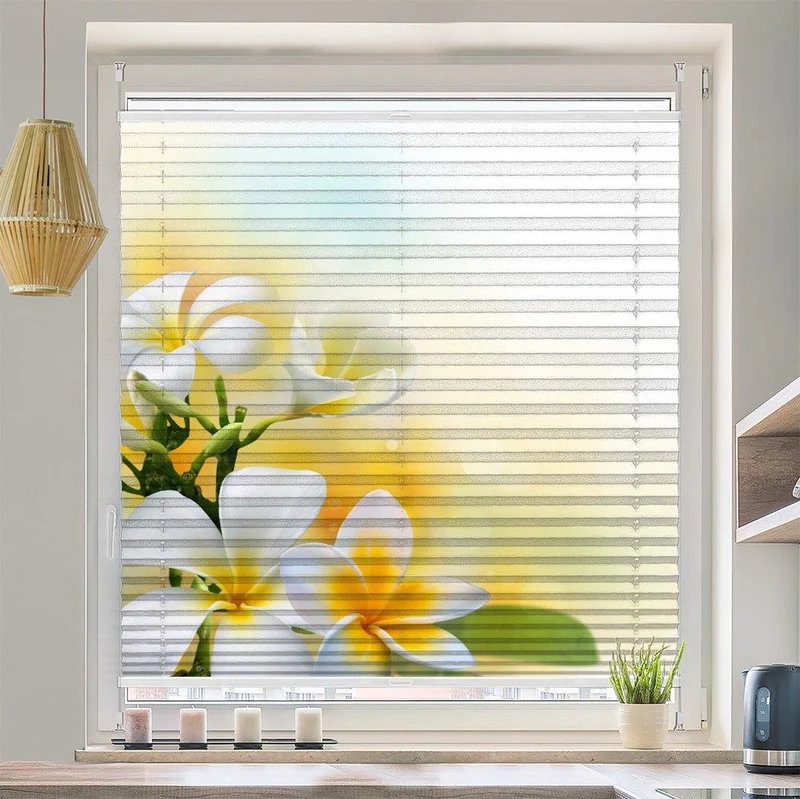Wabenplissee Motiv "Frangipani"