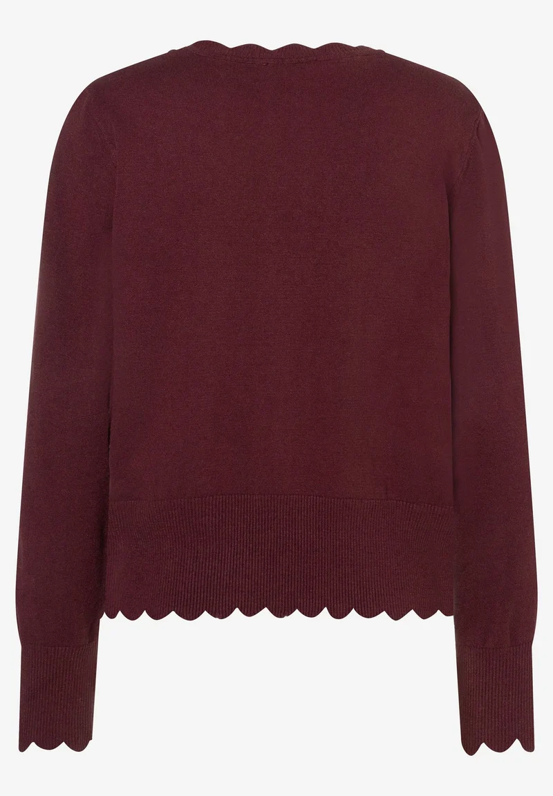 Pullover With Detail Edge, pomegranate red