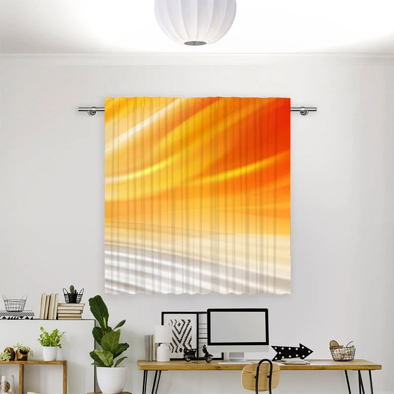 Vorhang Motiv "Wellen Orange Grau"