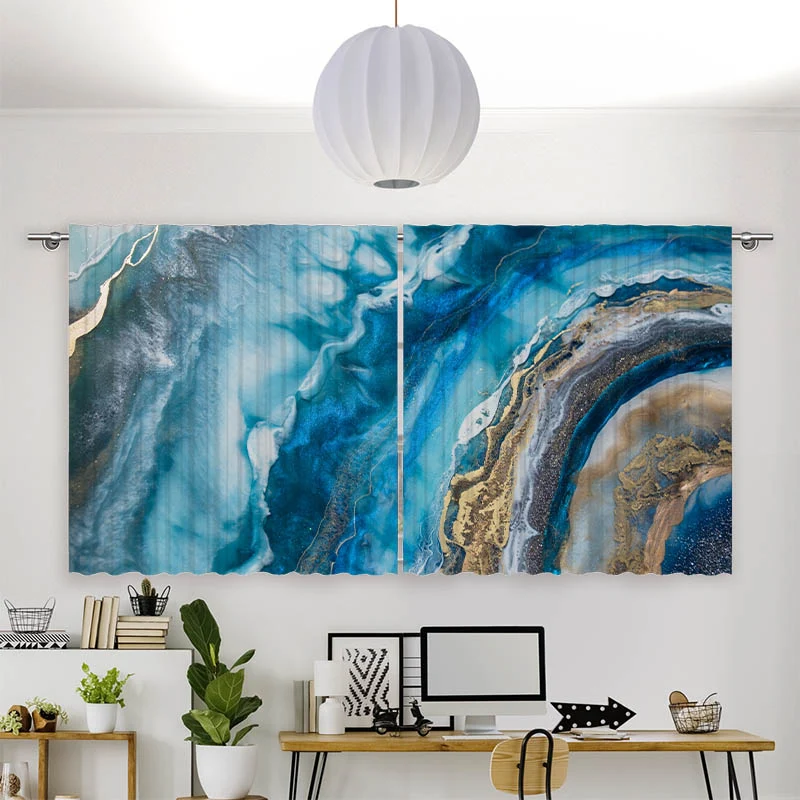 Vorhang Motiv "Gemaelde Blau Oel"