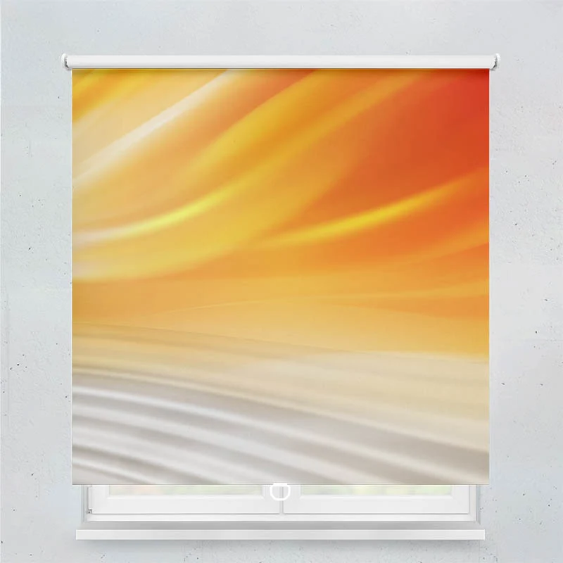 Springrollo Motiv "Wellen Orange Grau"