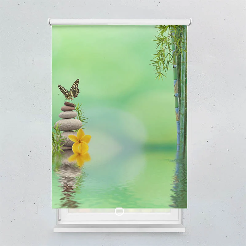 Springrollo Motiv "Schmetterling Zen Stones"