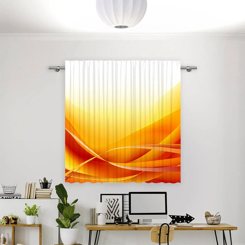 Vorhang Motiv "Abstrakte Wellen Orange"