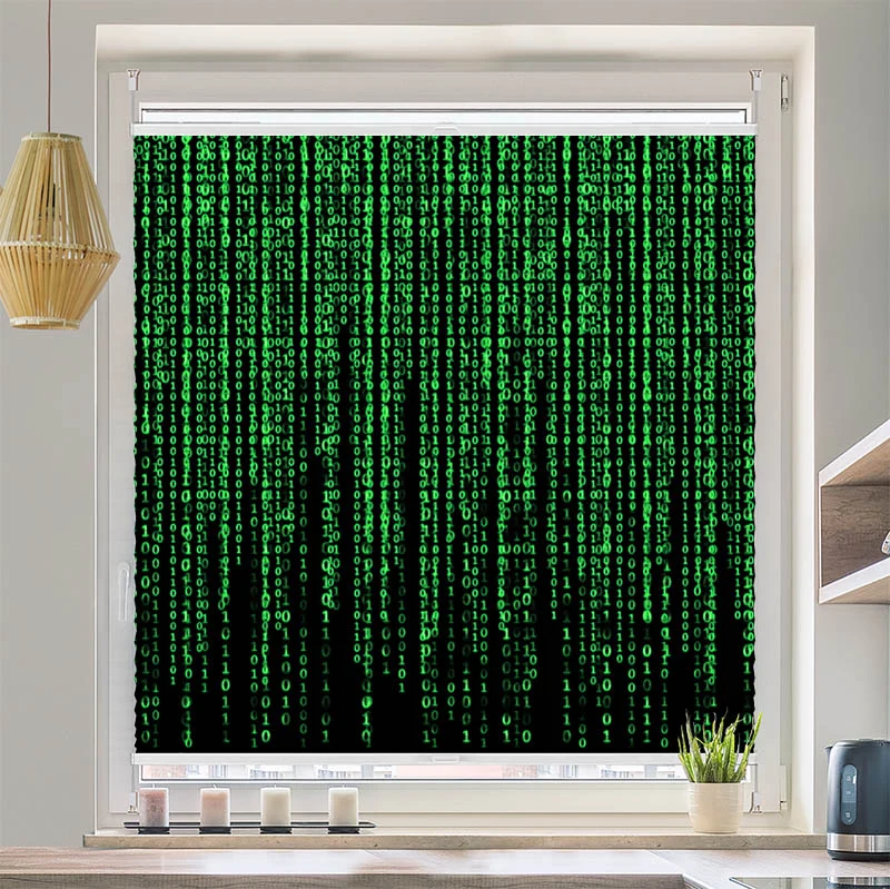 Wabenplissee Motiv "Matrix Code"